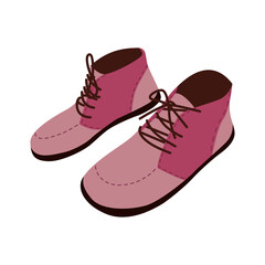 A cute pair of barefoot shoes, pink autumn boots, and suede autumn shoes. Anatomical shoes. The flexible upper and sole allow your feet to move and bend freely, effectively engaging every bone