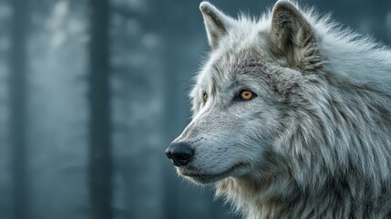 Naklejka premium grey wolf in the snow