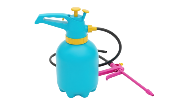 Isolated manual sprayer, plastic hand held, lawn and garden or household chemical application