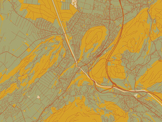 Decorative Flat City Map Feldkirch