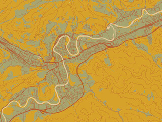 Modern Flat Map Poster Leoben