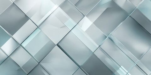 Light abstract geometric glass pattern with reflections and subtle blue hues