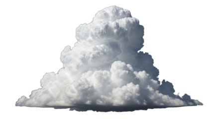 Isolated puffy cumulonimbus cloudscape formation floating in atmospheric weather elements