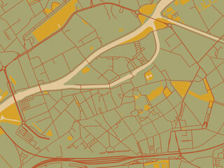 Graphic Flat Color Map Kortrijk