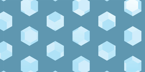 Fototapeta premium Abstract blue and white hexagon background. Futuristic digital hi-technology banner. Healthcare background. Vector