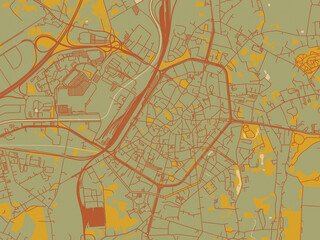 Vectorstyle Flat Map Mons Belgium