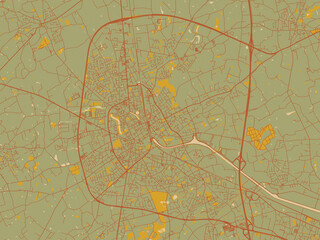 Vectorstyle Flat Map Roeselare Belgium