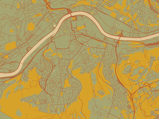 Stylized Minimalist Map Seraing Belgium