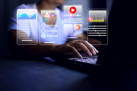 ux ui design concept with a man working on user experience and user interface on laptop computer screen