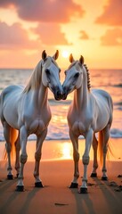 Obraz premium horse in the sunset