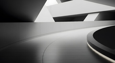 Abstract Architectural Path with Clean Ramp and Symbolic Simplicity