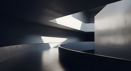 Minimal Ramp Composition Symbolizing Accessibility and Modern Structure