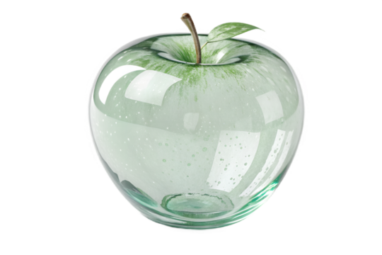 “Glass Apple PNG – Futuristic Transparent Fruit Isolated Image”
