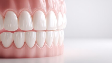 Fototapeta premium Realistic Model of Human Teeth with Pink Gums for Dental Education