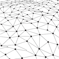 Fototapeta premium Vector art of abstract network grid with nodes and lines