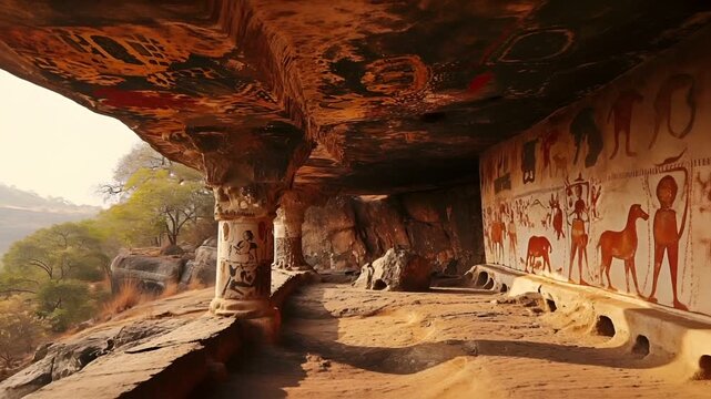 apsara rock art video stock lifestyle.