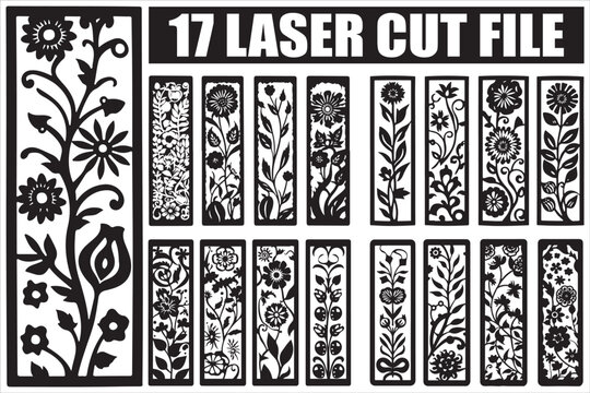 Elegant floral laser cut patterns for crafting