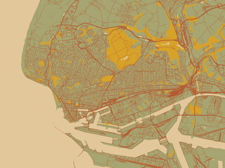 Abstract Flatdesign Map Havre France