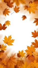 Fototapeta premium Autumn maple leaves frame seasonal fall foliage border with vibrant colors perfect for backgrounds and designs