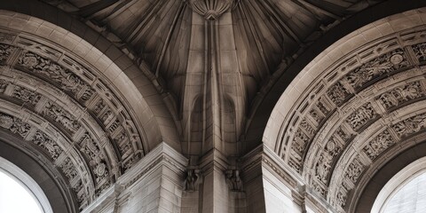 Ornate Arched Ceilings and Intricate Carvings of Historical Architecture