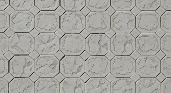 Gray paving stones creating a seamless octagonal pattern for outdoor spaces