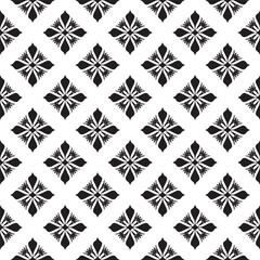 Vector art of seamless geometric pattern with dark floral motif