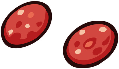 Two Pepperoni Slices. Editable Color Vector