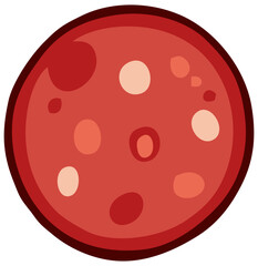 Flat Style Pepperoni Slice Illustration. Editable Color Vector