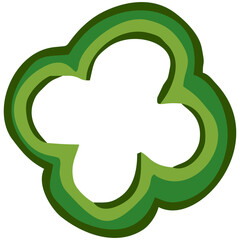 Green Bell Pepper Rings Illustration. Editable Color Vector