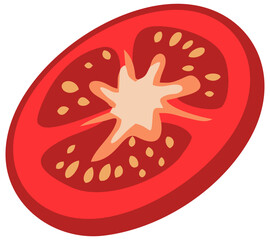 Tomato Slice Food Illustration. Editable Color Vector
