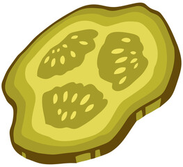 Pickle Slice Vector for Fast Food Art. Editable Color Vector