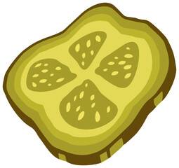 Pickled Cucumber for Burger Design. Editable Color Vector