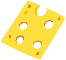 Yellow Cheese Slice for Pizza and Burger Design. Editable Color Vector