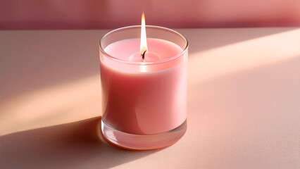 Pink Candle and Gentle Pastel Light