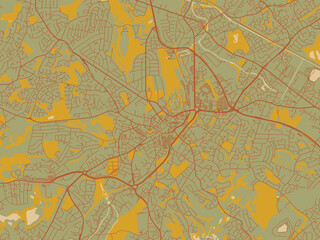 Decorative Flat City Map Dudley