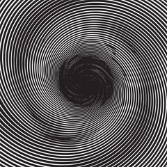Obraz premium Vector art of hypnotic spiral pattern in black and white