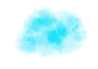 Fototapeta premium Light blue watercolor texture cloud, abstract paint wash with soft edges and paper grain, calm artistic background