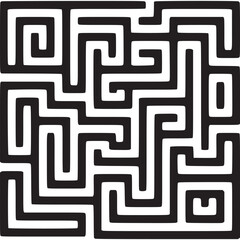 Vector art of black maze on a light beige background