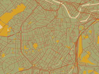 Modern Flat Map Poster Sheffield