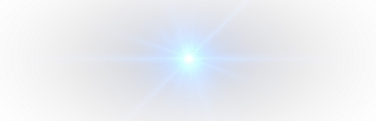 Magic blue flare and shiny sunburst