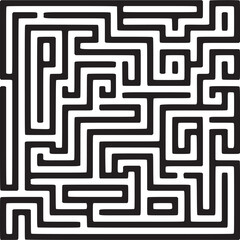 Vector art of black and white maze pattern