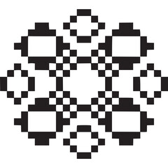 Vector art of abstract pixel art geometric pattern on white