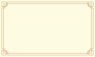 Elegant rectangular border frame design in a minimalist art deco style with thin golden lines on a light beige background. Perfect for invitations, certificates, greeting cards, or classic templates.