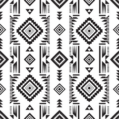 Vector art of black and white tribal geometric pattern