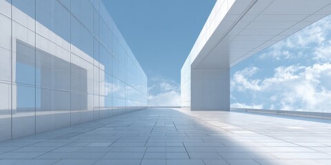 Fototapeta premium Minimalist Outdoor Architecture with Modern Buildings and Blue Sky