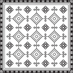 Vector art of geometric pattern with diamond and floral motif