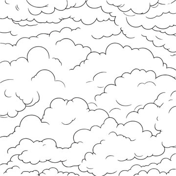 Vector art of stylized cartoon clouds