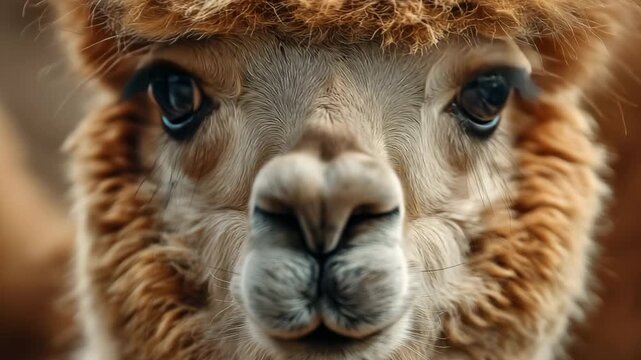 close up of a alpaca