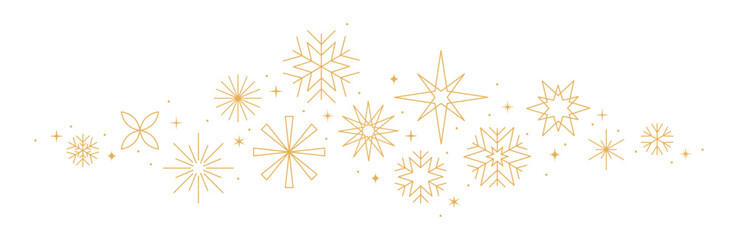 Christmas border, gold decorations pattern, holidays banner