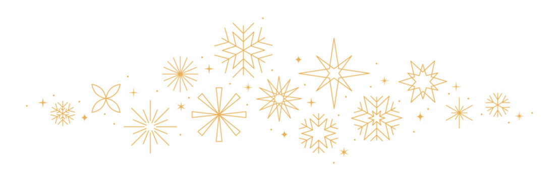 Christmas border, gold decorations pattern, holidays banner